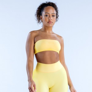 DFYNE Ignite Bandeau Ženske Sportski Grudnjak Limun | KDGZJ8473