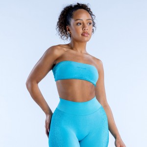 DFYNE Ignite Bandeau Ženske Sportski Grudnjak Svijetlo Tirkizne | RXMWB4308