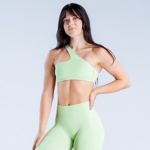 DFYNE Lanyi Edit One Shoulder Ženske Sportski Grudnjak Zelene | XWQLV5392