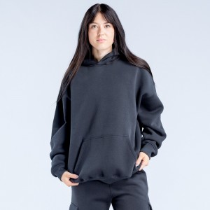 DFYNE Lanyi Edit Oversized Ženske Majica s Kapuljačom Crne | WZPRI6473
