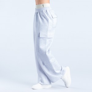 DFYNE Lanyi Edit Wide Leg Cargo Ženske Jogger Hlače Sive | EPCXA0817