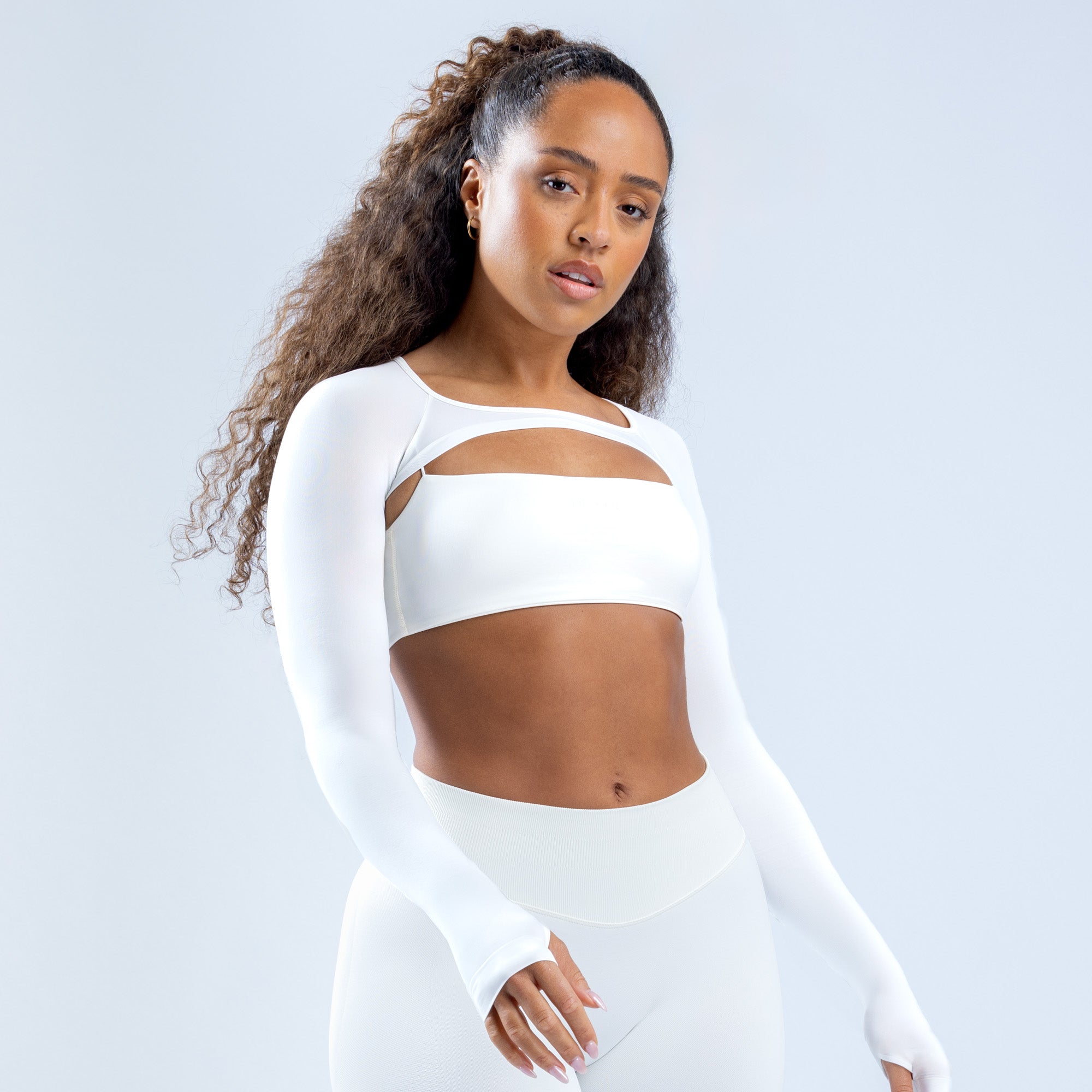DFYNE Defy Long Sleeve Ženske Shrug Bijele | MXPOJ8627