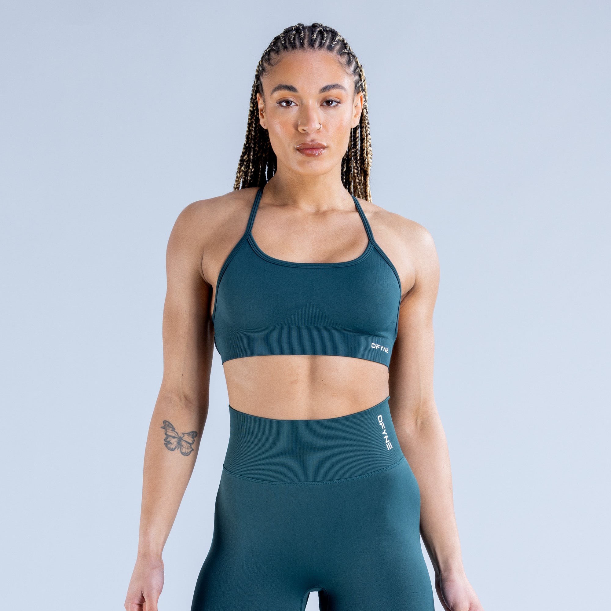 DFYNE Dynamic Backless Ženske Sportski Grudnjak Tamno Tirkizne Zelene | JHEXF2587