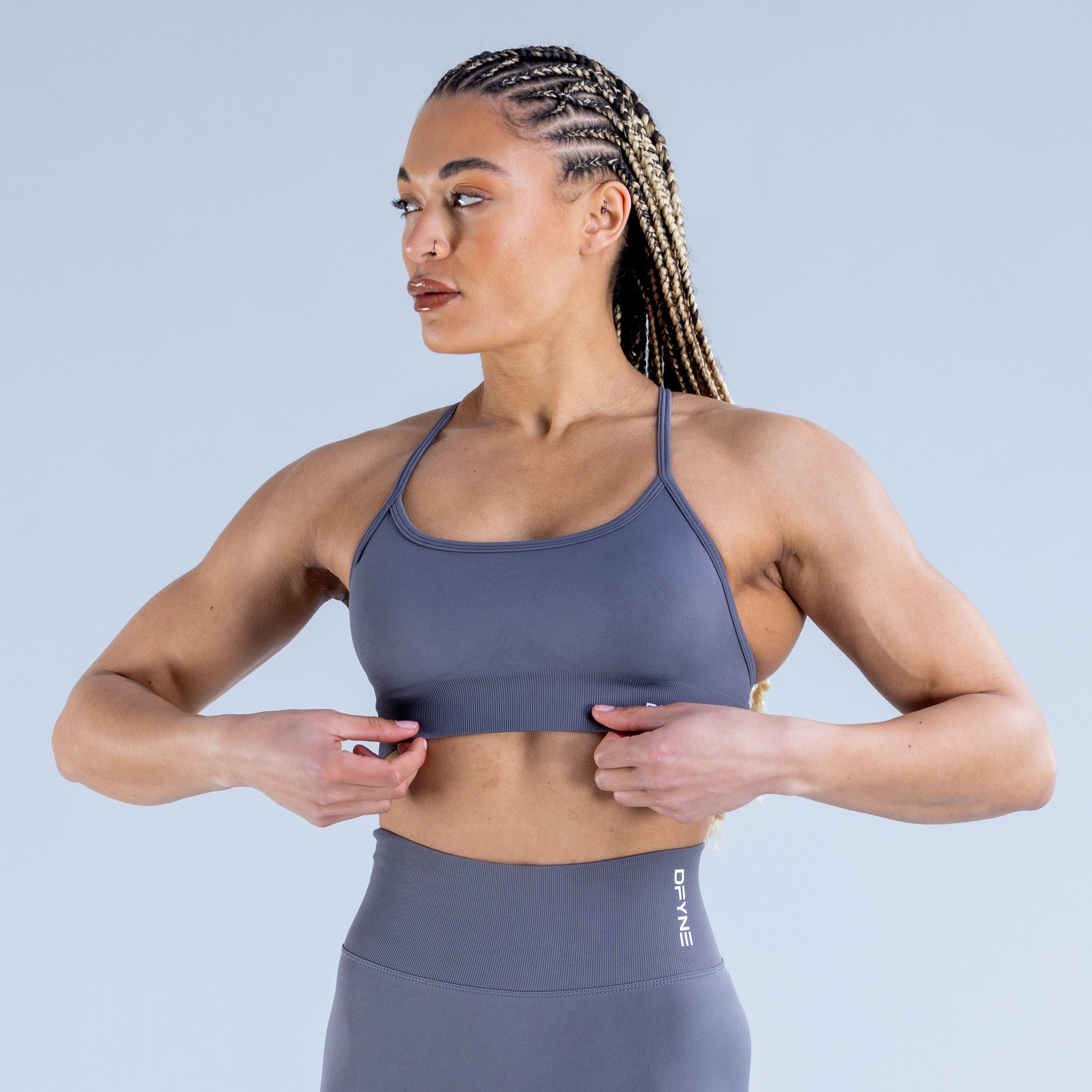 DFYNE Dynamic Backless Ženske Sportski Grudnjak Tamno Sive | PNXQB4287