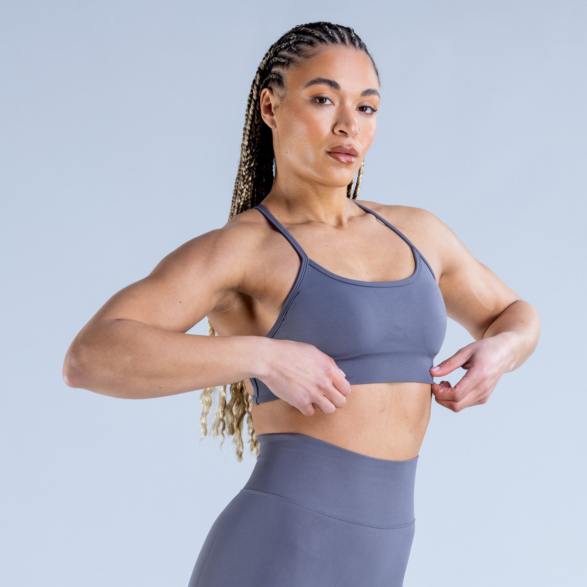DFYNE Dynamic Backless Ženske Sportski Grudnjak Tamno Sive | PNXQB4287