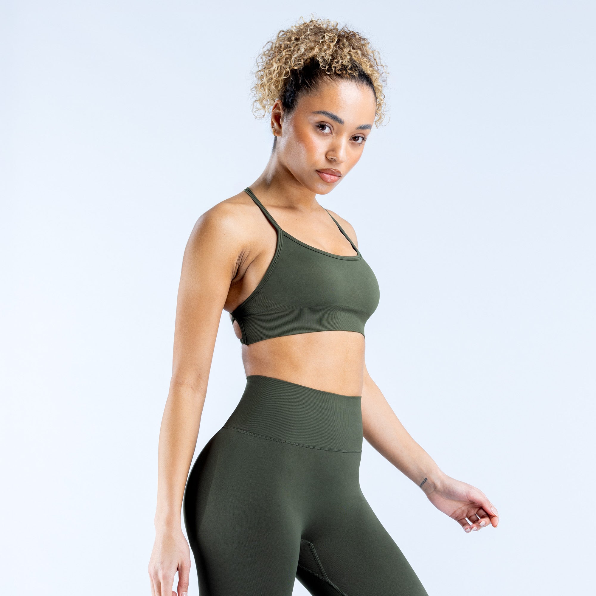 DFYNE Dynamic Backless Ženske Sportski Grudnjak Maslinasto Zelene | EQYNB4807