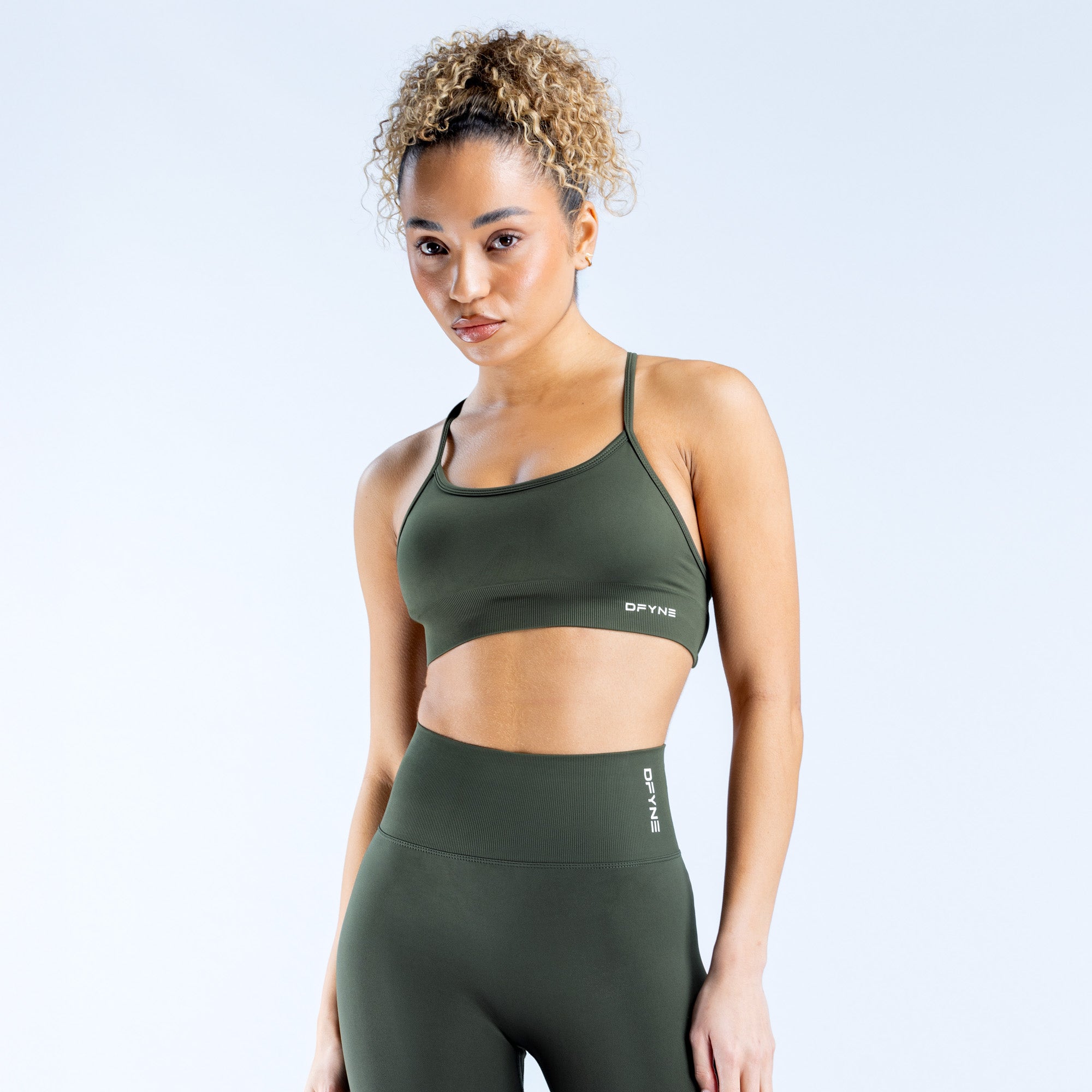 DFYNE Dynamic Backless Ženske Sportski Grudnjak Maslinasto Zelene | EQYNB4807