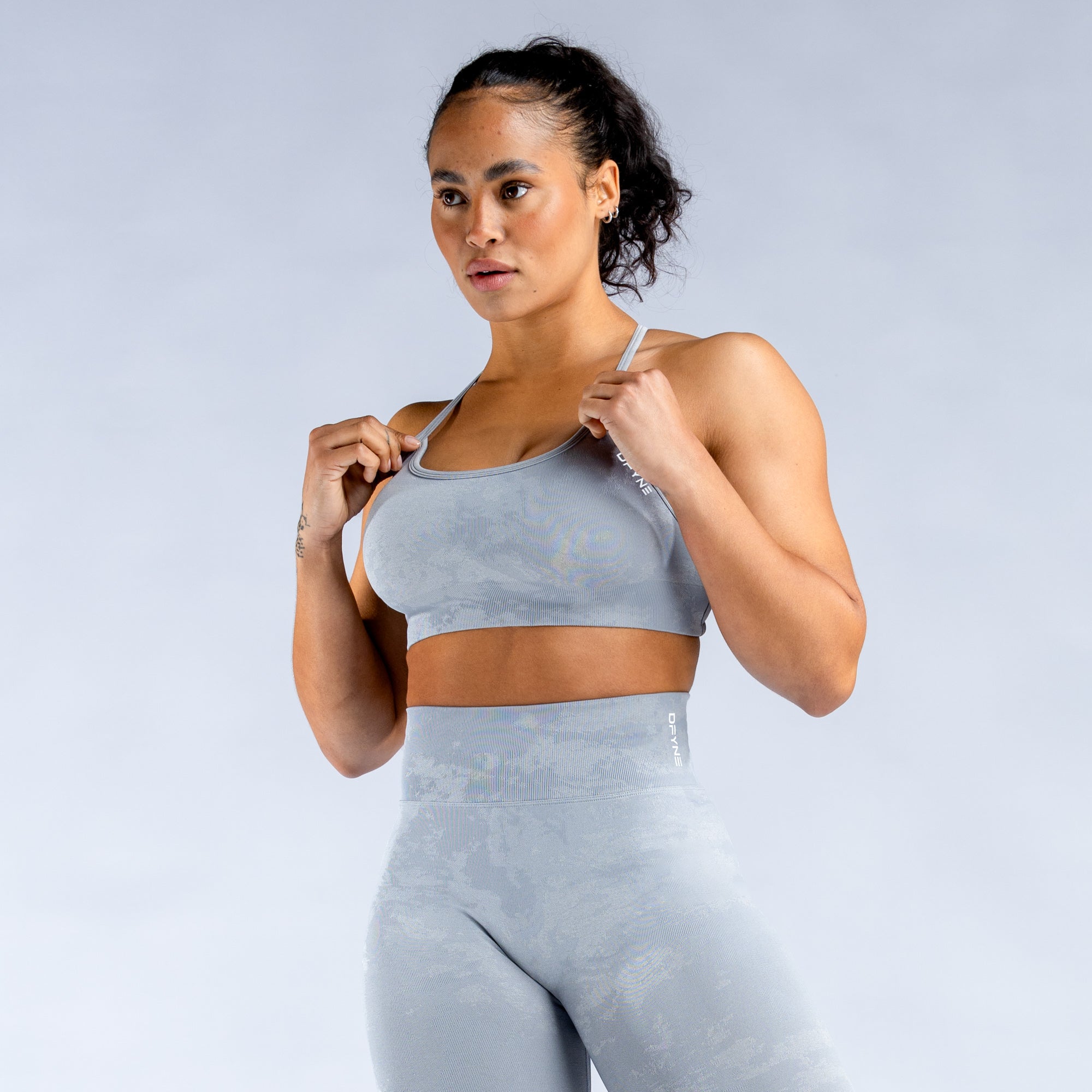 DFYNE Dynamic Mist Backless Ženske Sportski Grudnjak Svijetlo Sive Bijele | BUHZT8463
