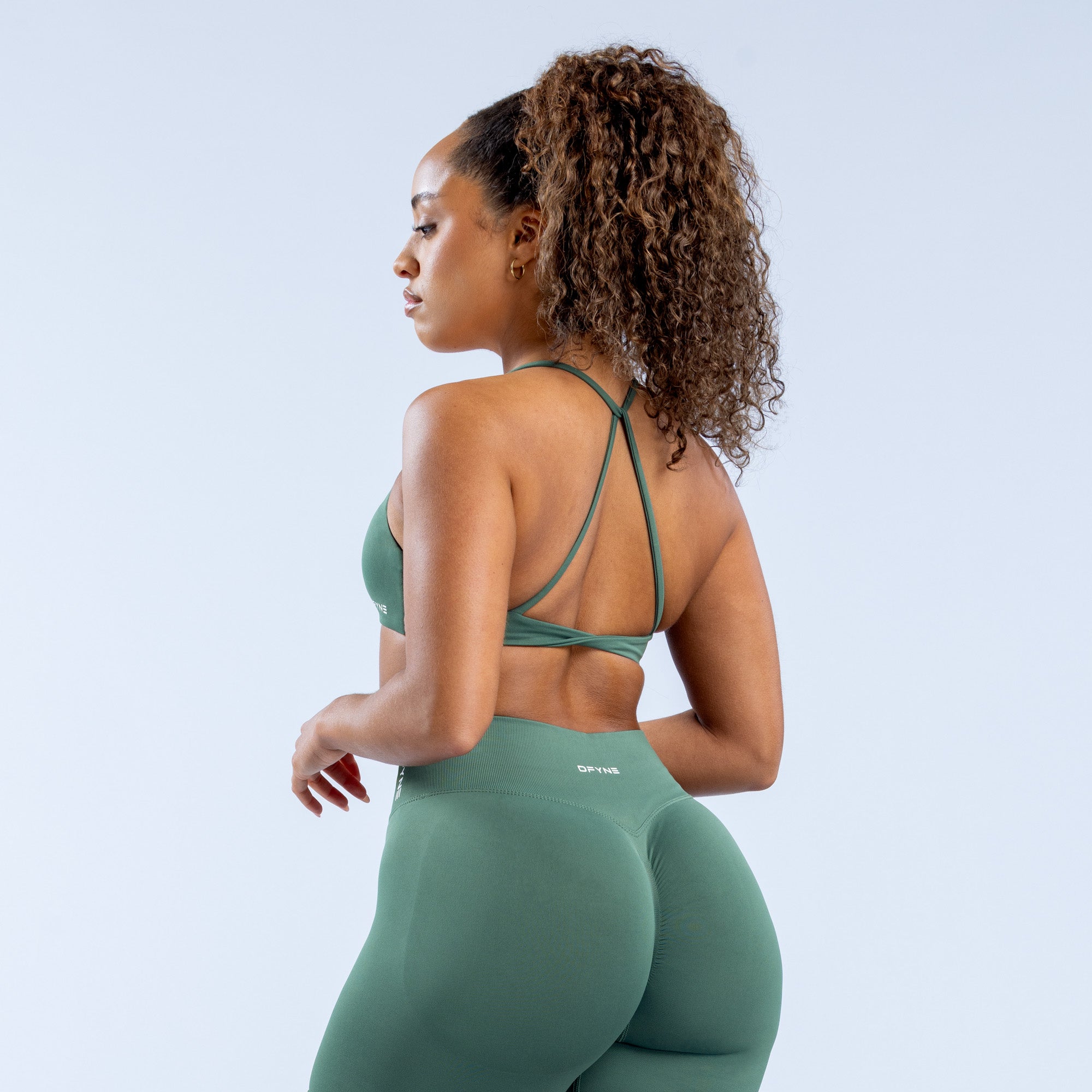 DFYNE Dynamic Twist Back Ženske Sportski Grudnjak Zelene | MIDFQ6134