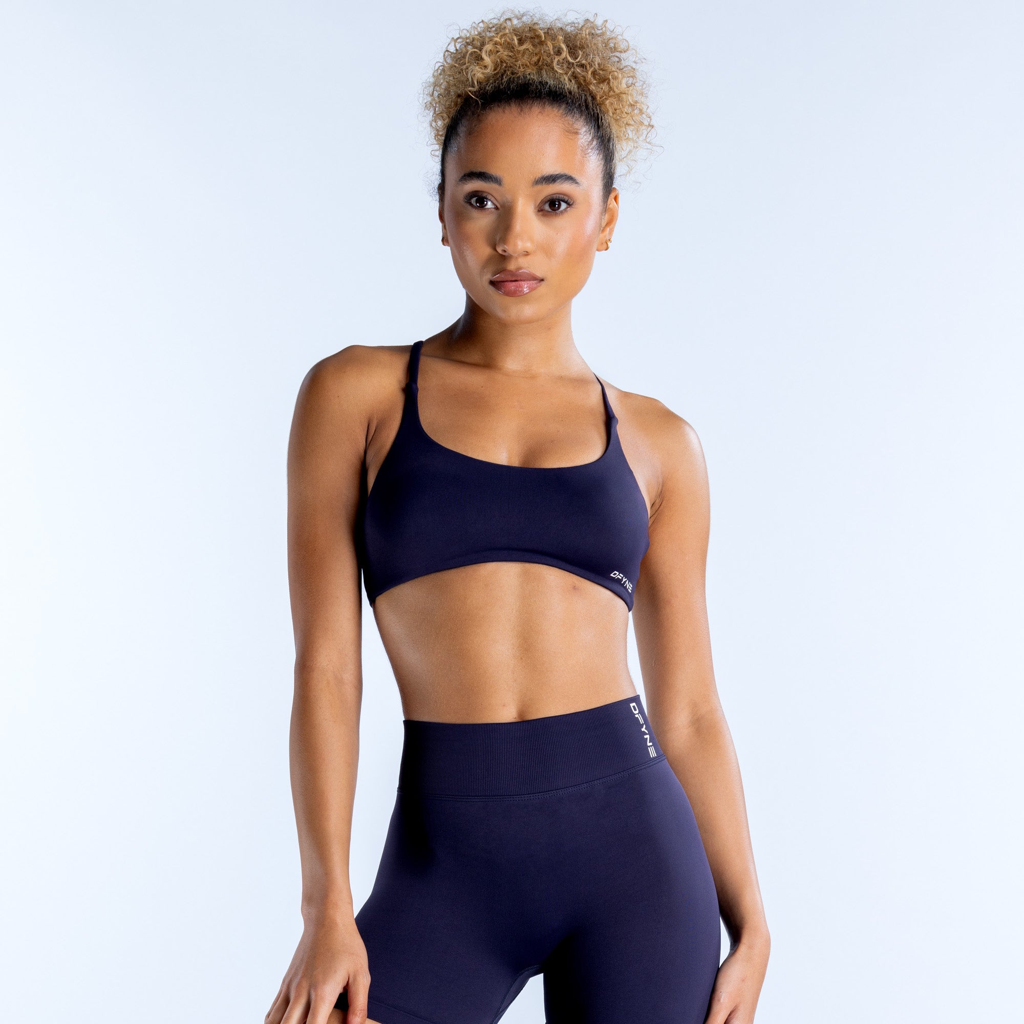 DFYNE Dynamic Twist Back Ženske Sportski Grudnjak Tamnoplave | OXUVE7259