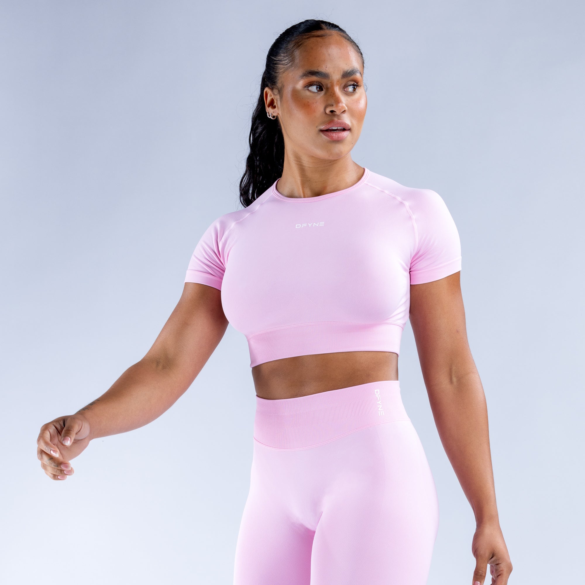 DFYNE Impact Crop Ženske Top Svijetlo Roze Roze | ZLEGN8560