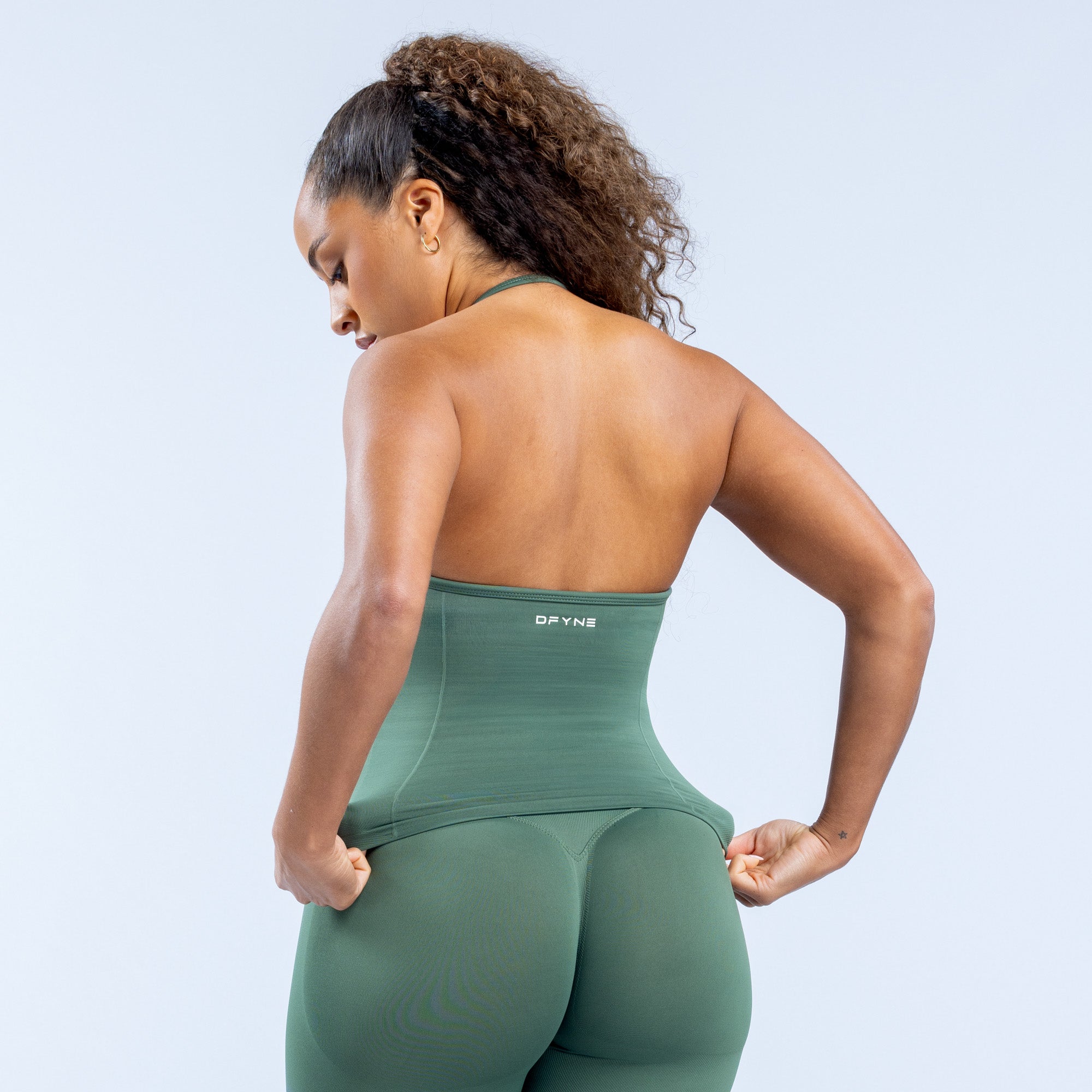 DFYNE Impact Longline Strappy Ženske Top Zelene | JPOSI9813
