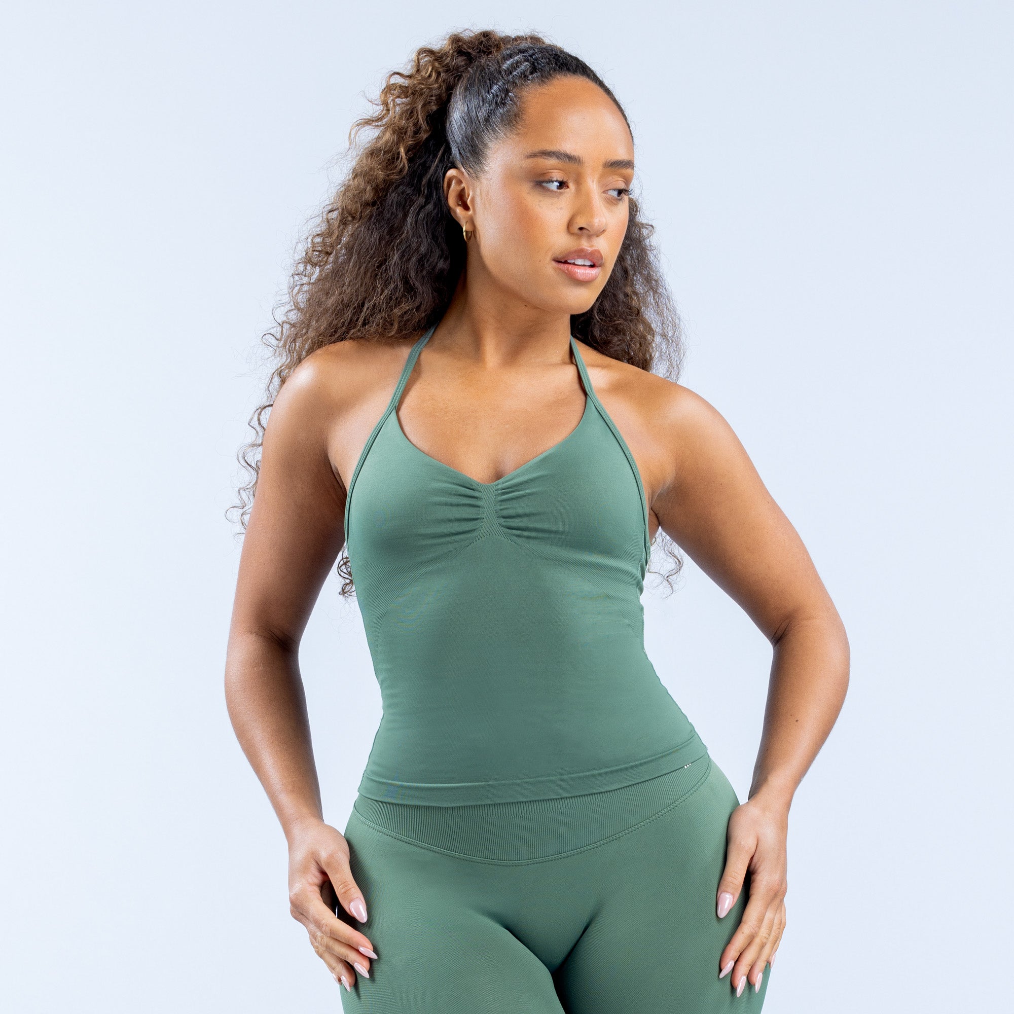 DFYNE Impact Longline Strappy Ženske Top Zelene | JPOSI9813