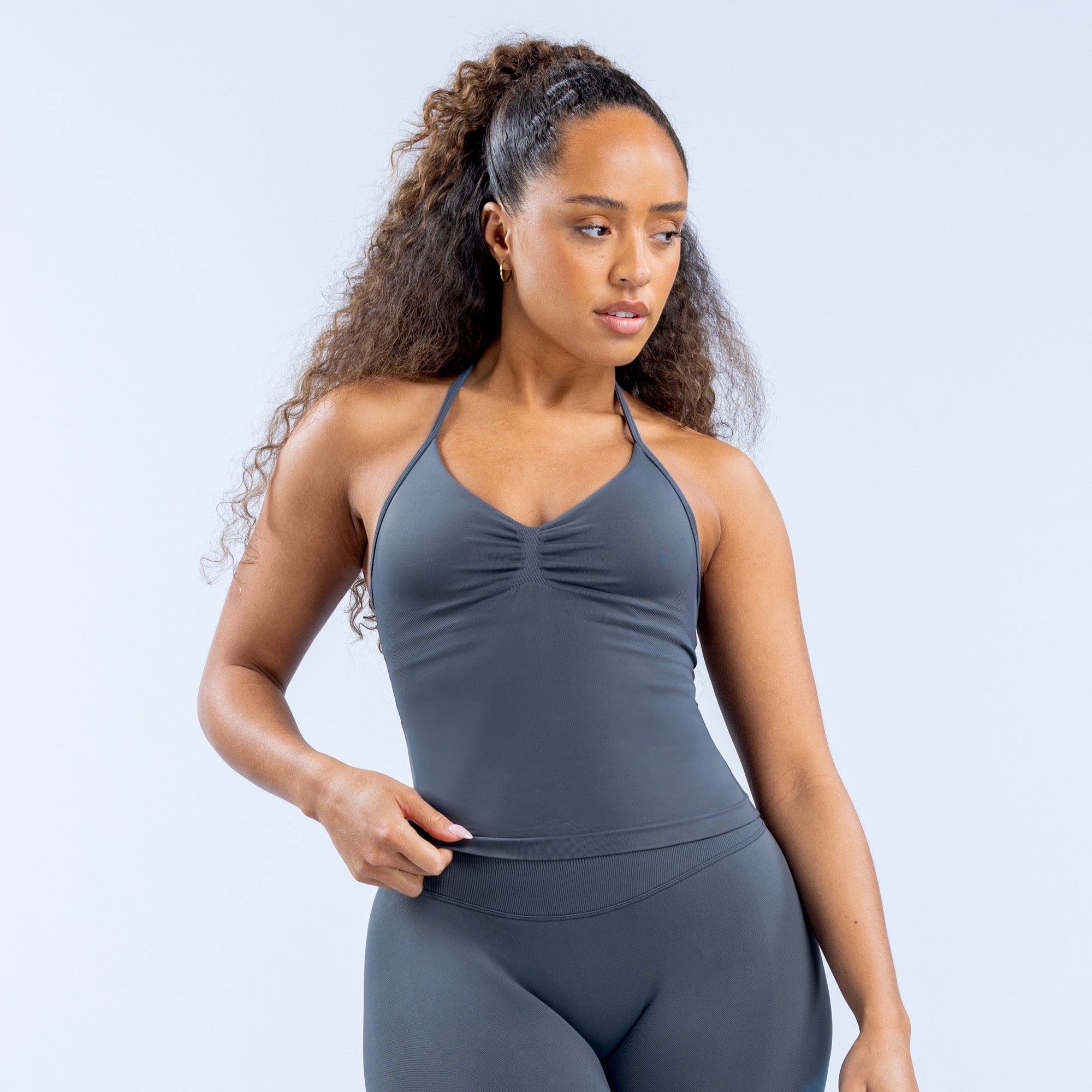 DFYNE Impact Longline Strappy Ženske Top Sive | OUNGW0529