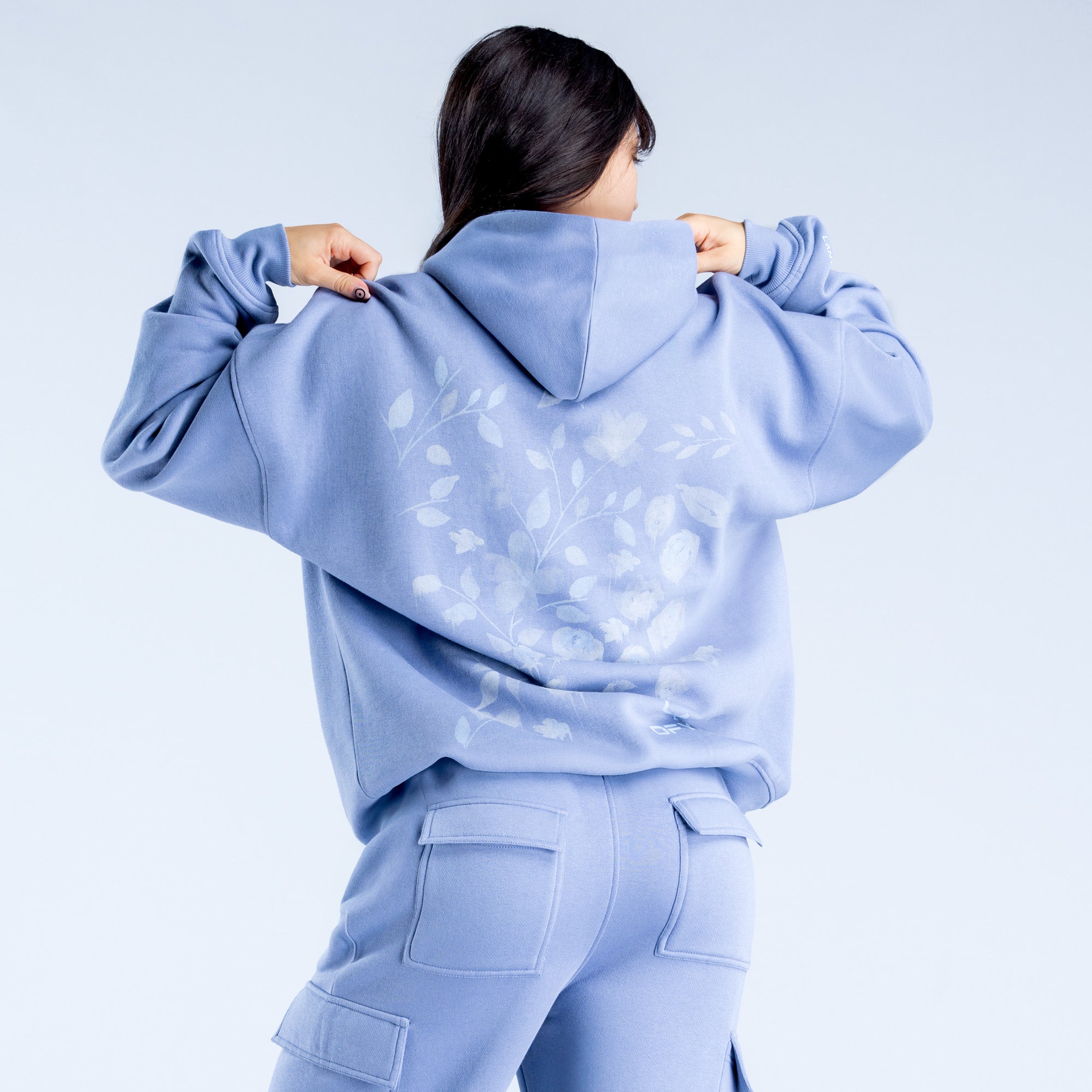 DFYNE Lanyi Edit Oversized Ženske Majica s Kapuljačom Plave | OLDSB6289