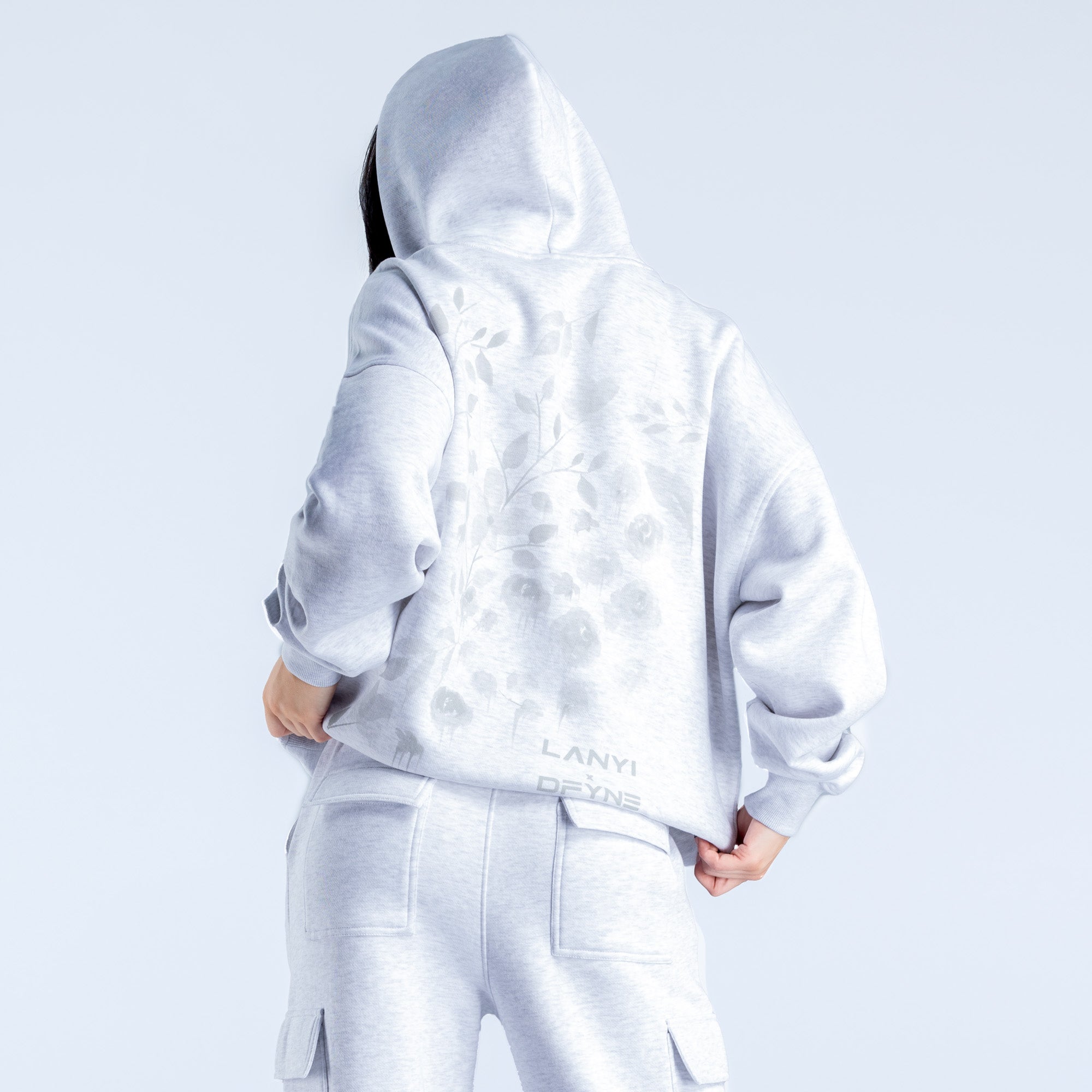 DFYNE Lanyi Edit Oversized Ženske Majica s Kapuljačom Sive | MNHWG1032