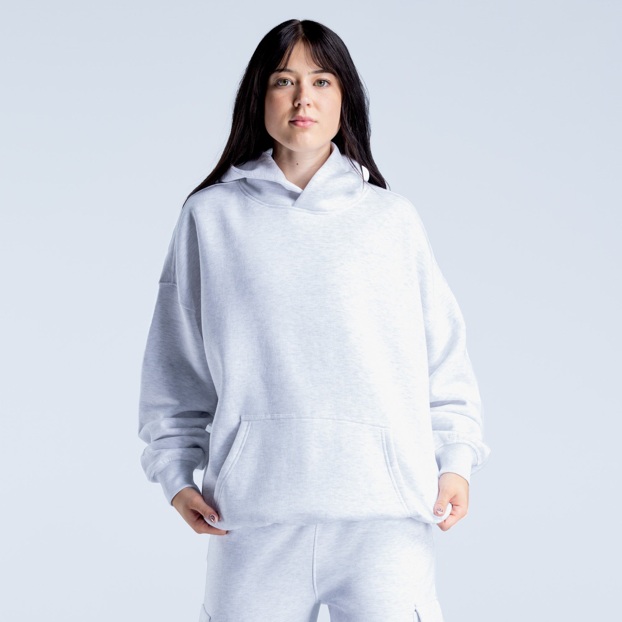 DFYNE Lanyi Edit Oversized Ženske Majica s Kapuljačom Sive | MNHWG1032