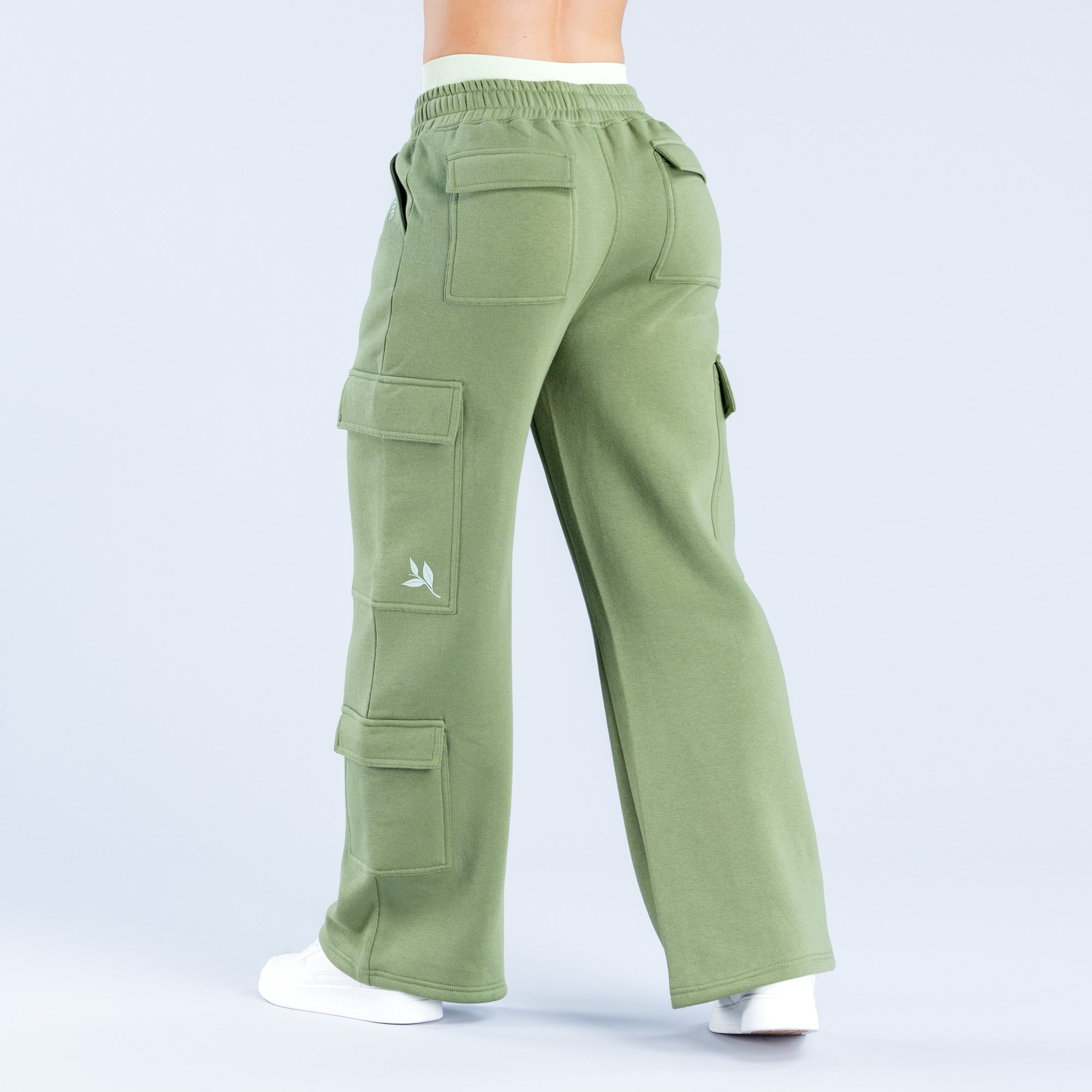 DFYNE Lanyi Edit Wide Leg Cargo Ženske Jogger Hlače Tamno Zelene | CWJHL8537