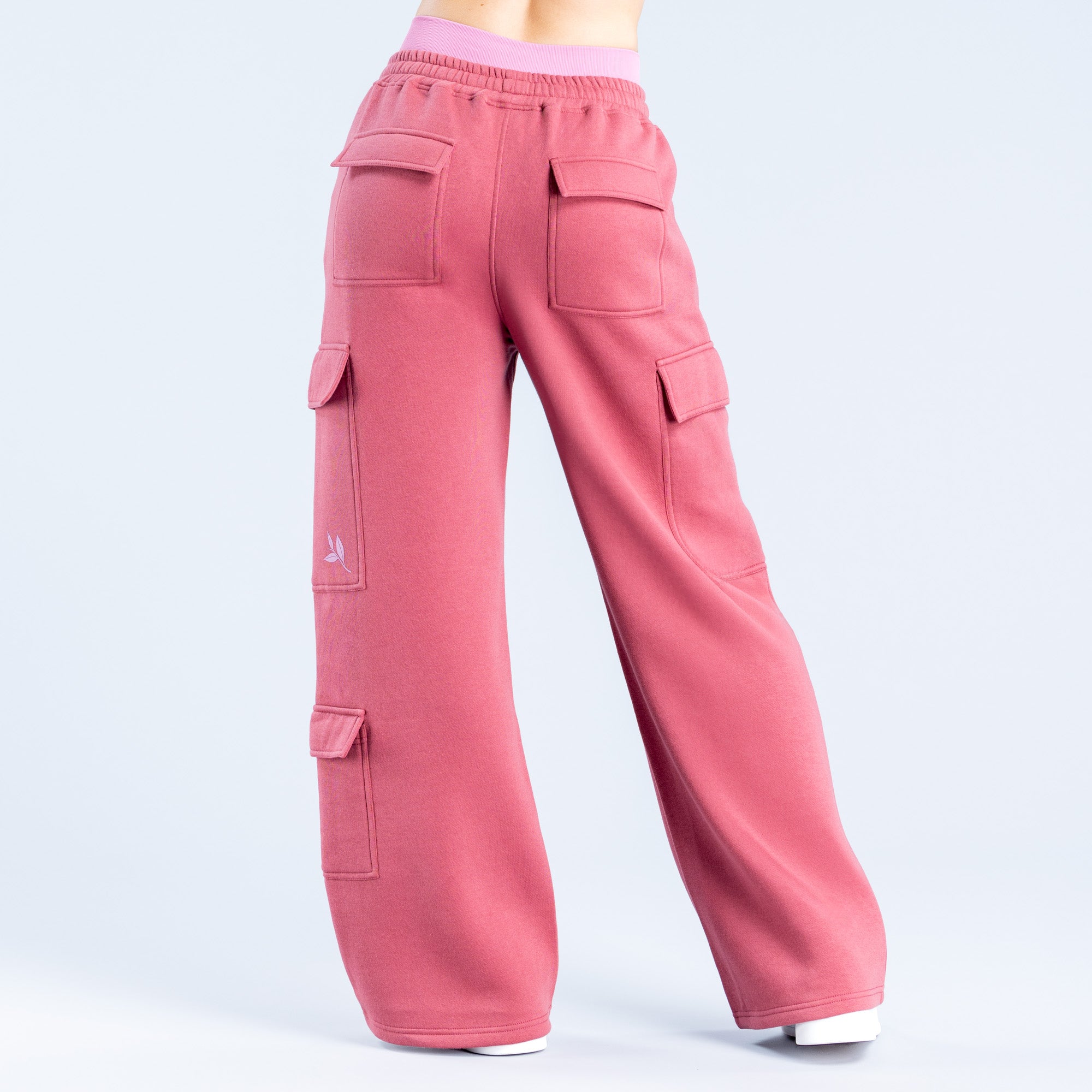 DFYNE Lanyi Edit Wide Leg Cargo Ženske Jogger Hlače Tamno Roze | PJASU1309