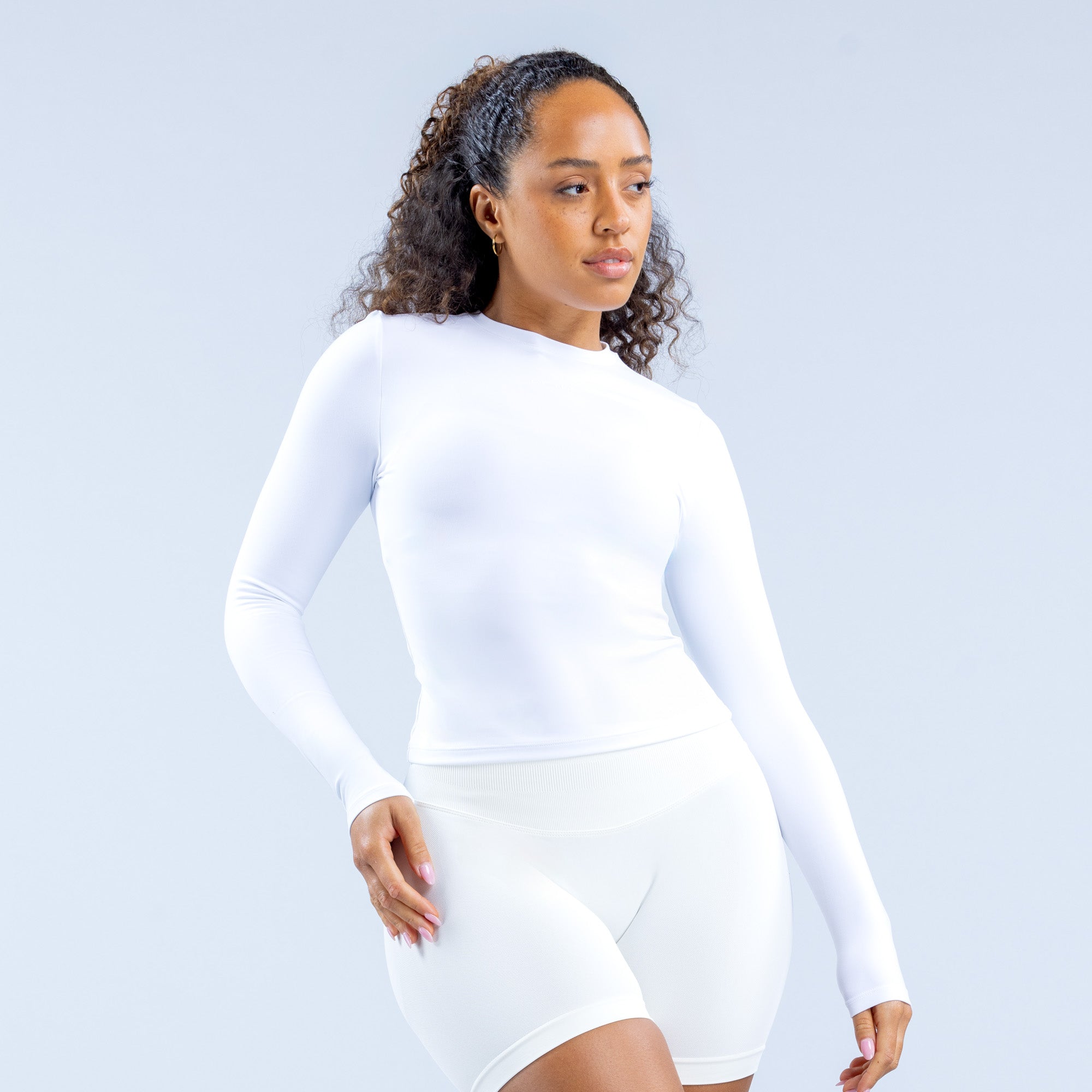 DFYNE Origin Fitted Long Sleeve Ženske Top Bijele | PTLMG2603