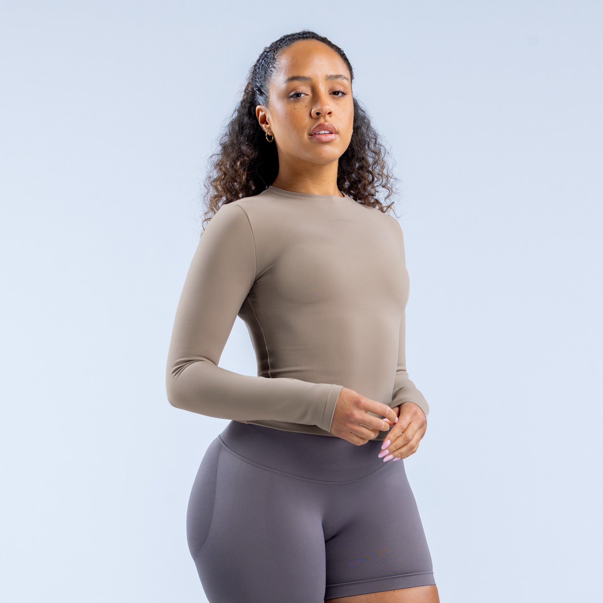 DFYNE Origin Fitted Long Sleeve Ženske Top Kaki Boja | JXFQR1786