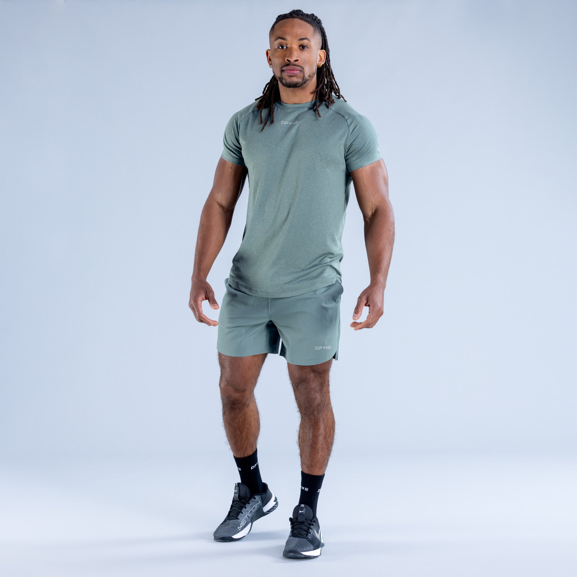 DFYNE Stealth Training Muške Majica Maslinasto Zelene | MTKSH5241